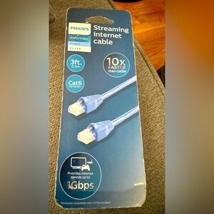 Philips Elite Cat6 Streaming Internet Cable 3ft Ethernet Blue SWN7115A